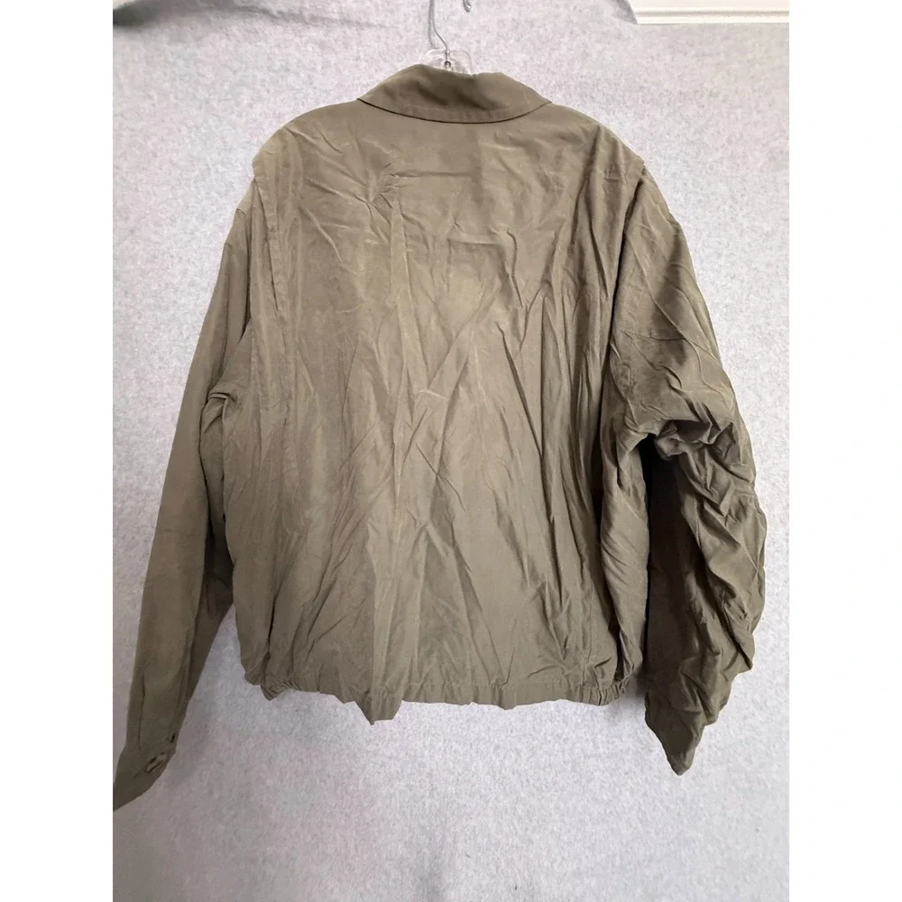 Trader Bay‎ Windbreaker Bomber Jacket Men's XL Olive Green Full Zip Vintage 90s